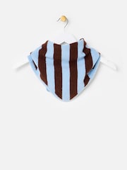 Oliver Bonas Blue Striped Knitted Triangle Scarf - Image 2 of 4