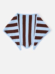Oliver Bonas Blue Striped Knitted Triangle Scarf - Image 3 of 4