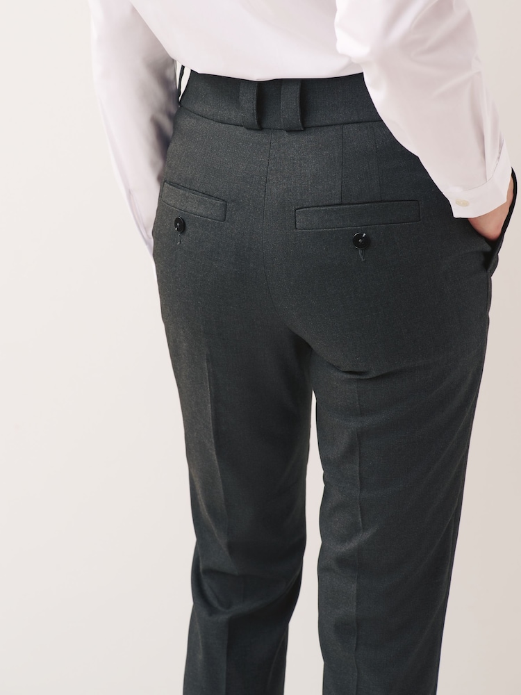 Grijs - Maatgesneden slim fit broek van stevige stof - Image 3 of 6