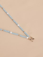 Gold Tone Initial Pastel Beaded Necklace - Image 10 of 17