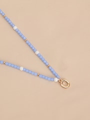 Gold Tone Initial Pastel Beaded Necklace - Image 11 of 17