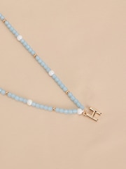 Gold Tone Initial Pastel Beaded Necklace - Image 6 of 17