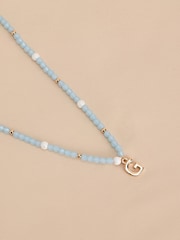 Gold Tone Initial Pastel Beaded Necklace - Image 7 of 17