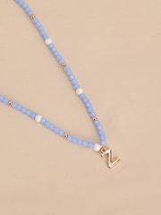 Gold Tone Initial Pastel Beaded Necklace - Image 9 of 17