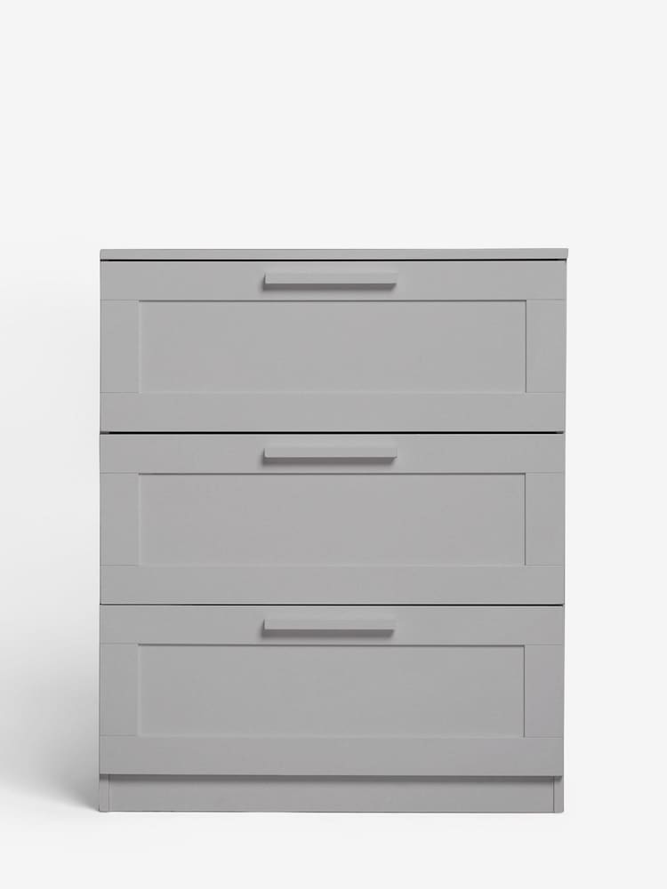 Grey Flynn 3 Drawer Chest of Drawers - Image 2 of 7