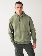 Dark Sage Overhead Hoodie Jersey Cotton Rich Overhead Hoodie - Image 1 of 7