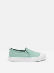 Joules Peasy Green Slip On Plimsolls - Image 1 of 6