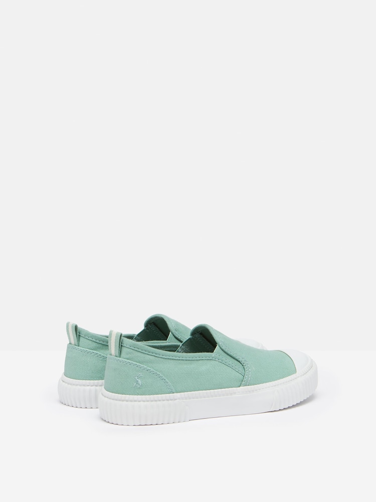 Joules Peasy Green Slip On Plimsolls - Image 2 of 6 Joules Peasy Green Slip On Plimsolls - Image 2 of 6