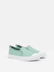 Joules Peasy Green Slip On Plimsolls - Image 3 of 6