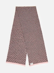 Oliver Bonas Pink Burgundy & Pink Striped Knitted Scarf - Image 3 of 5
