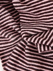 Oliver Bonas Pink Burgundy & Pink Striped Knitted Scarf - Image 5 of 5
