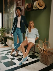 Joules Albury Navy Cotton Blazer - Image 4 of 6