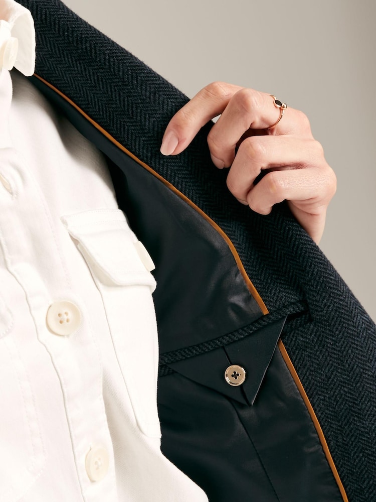 Joules Albury Navy Cotton Blazer - Image 6 of 6