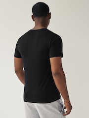 Black Regular Fit 100% Cotton V-Neck Underwear T-Shirts 5 Pack - Image 3 of 8