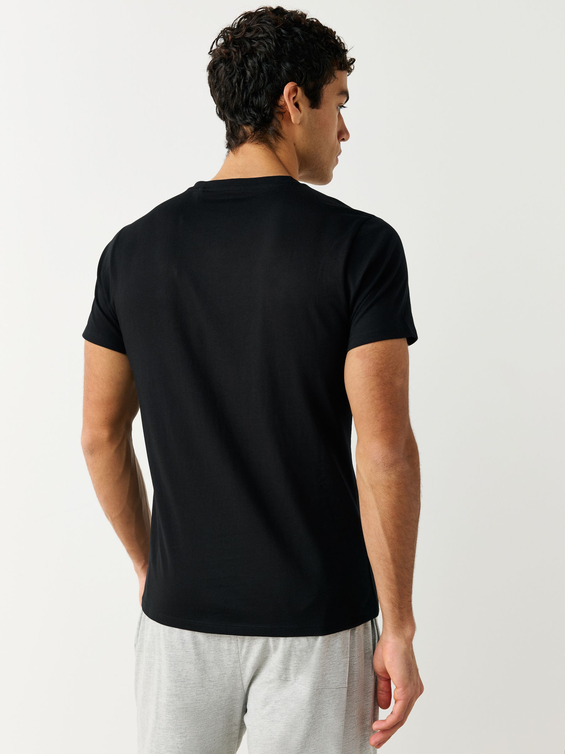 Buy Black Slim Fit Slim Fit 100% Cotton V-Neck Layering T-Shirts 5 Pack ...