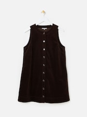 Oliver Bonas Mini-Latzkleid aus Cord mit Knopfleiste - Bild 1 von 5