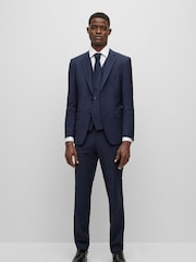 BOSS Blue BOSS Regular Fit Jasper Wool Mix Waistcoat - Image 4 of 5