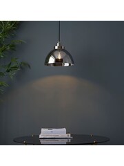 Gallery Home Silver Cambell 1 Bulb Pendant Ceiling Light - Image 1 of 3