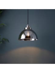Gallery Home Silver Cambell 1 Bulb Pendant Ceiling Light - Image 2 of 3