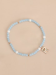 Gold Tone Inital Pastel Stretch Beaded Bracelet Letter - Image 8 of 17