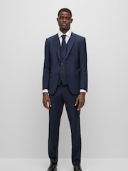 BOSS Blue BOSS Leon Wool Blend Regular Fit Suit Trousers - Image 3 of 6