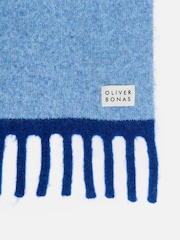Bufanda de punto con borlas y ribetes en contraste de Oliver Bonas - Imagen 4 de 4