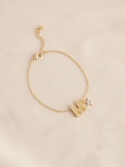 Gold Tone Star and Gem Initial Bracelet - Image 2 of 8