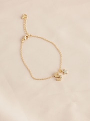 Gold Tone Star and Gem Initial Bracelet - Image 4 of 8