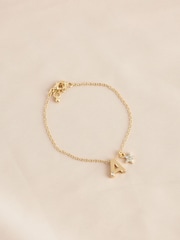 Gold Tone Star and Gem Initial Bracelet - Image 7 of 8