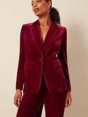 Berry Red Fuller Bust Velvet Jacket - Image 1 of 6