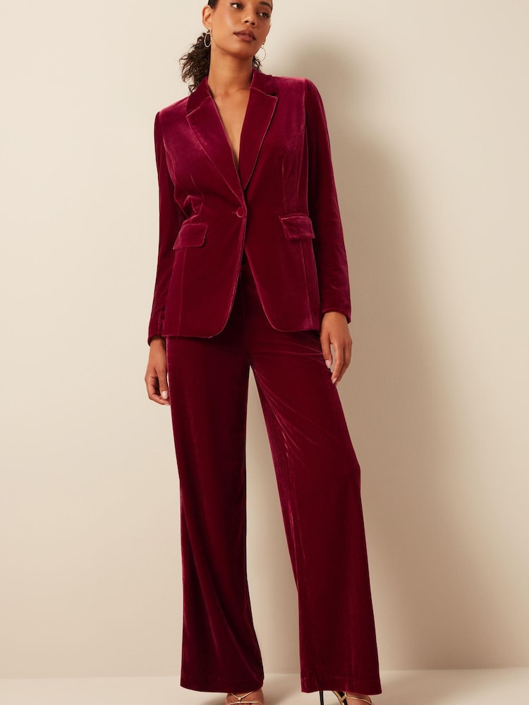 Berry Red Fuller Bust Velvet Jacket - Image 2 of 6