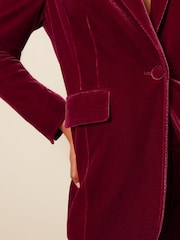 Berry Red Fuller Bust Velvet Jacket - Image 4 of 6