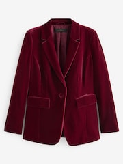 Berry Red Fuller Bust Velvet Jacket - Image 5 of 6
