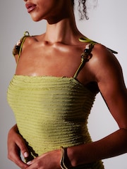 South Beach Green Bead Strap Detail Frill Bodycon Maxi Dress - Image 3 of 4