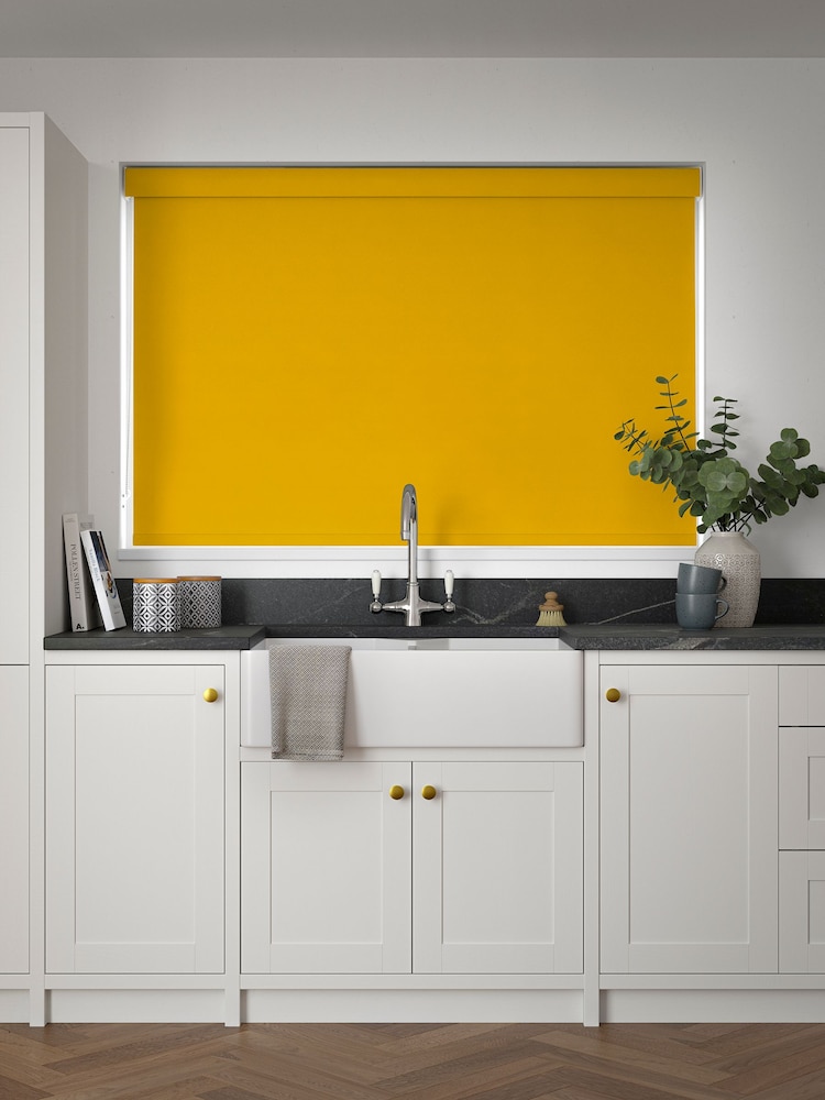 Ochre Yellow Glow Made to Measure Blackout Roller Blind - Image 2 of 6