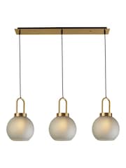 Searchlight Brass Clove Brass  Acid Glass 3Lt Bar Pendant Ceiling Light - Image 2 of 3