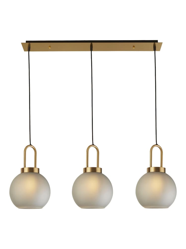 Searchlight Brass Clove Brass  Acid Glass 3Lt Bar Pendant Ceiling Light - Image 2 of 3
