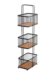 Croydex Freestanding Black Bamboo 3 Tier Caddy - Image 2 of 4
