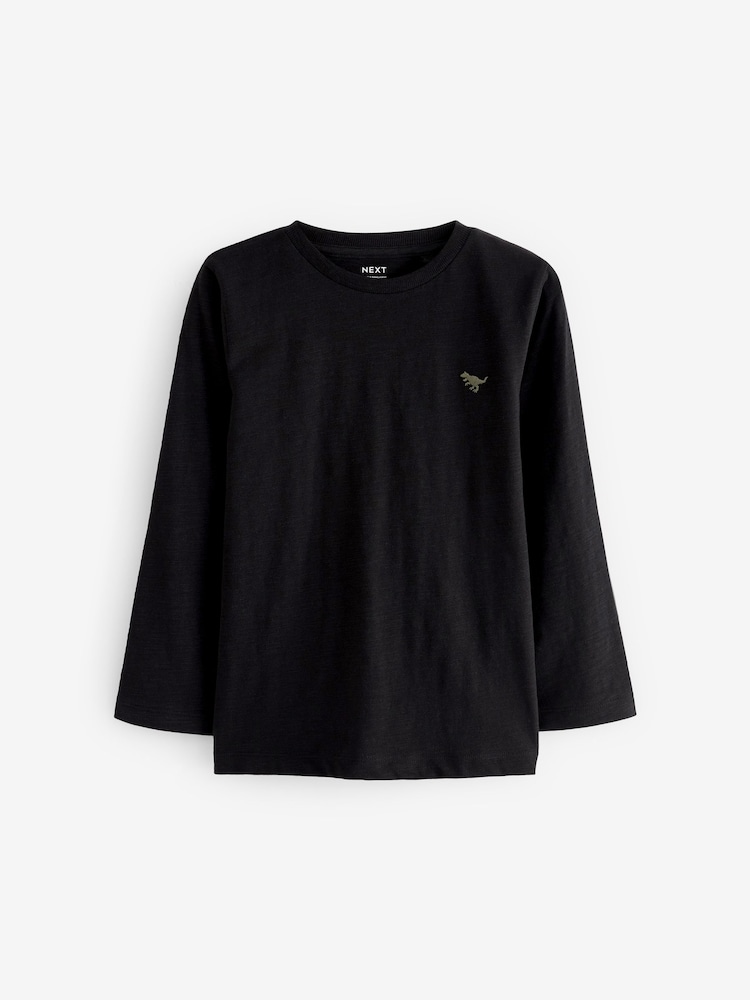 Black Long Sleeve Plain T-Shirt (3mths-7yrs) - Image 1 of 3