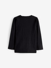 Black Long Sleeve Plain T-Shirt (3mths-7yrs) - Image 2 of 3