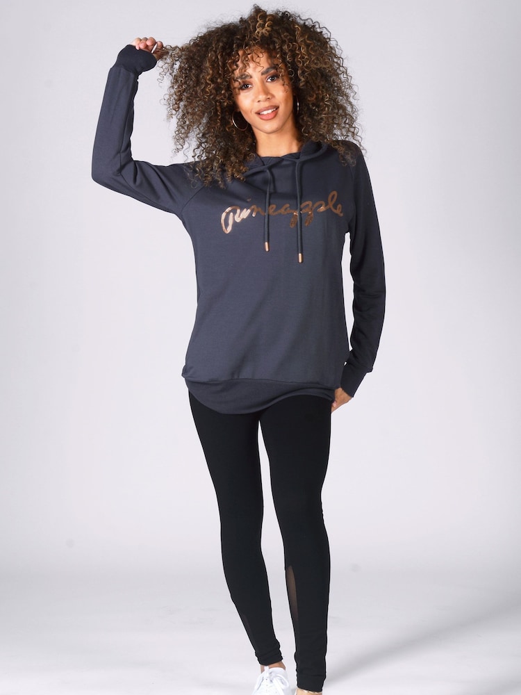 Pineapple Dark Grey Womens Longline Hoodie - Image 1 of 7