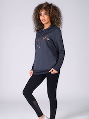 Pineapple Dark Grey Womens Longline Hoodie - Image 3 of 7