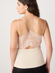 Champagne Lace Trim Cami Top' - Image 3 of 7