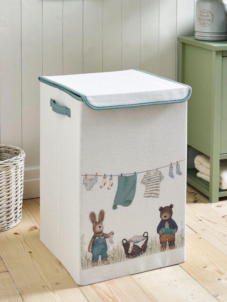 Cream Bertie Bear and Rosie Rabbit Laundry Basket - Image 1 of 4