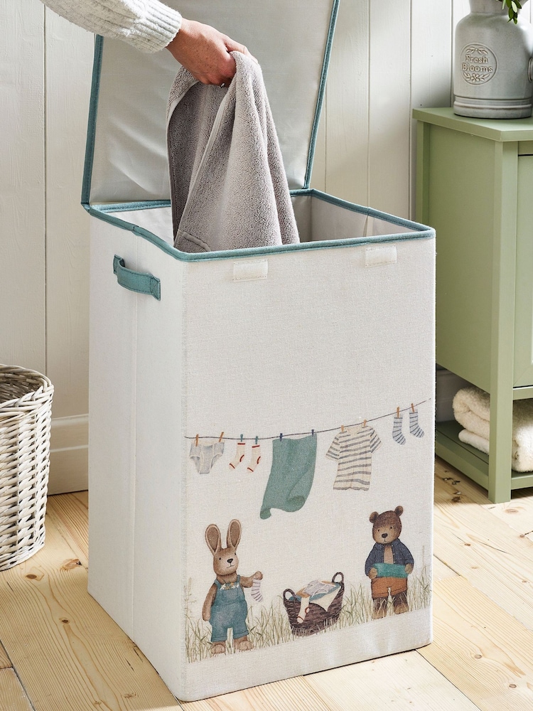Cream Bertie Bear and Rosie Rabbit Laundry Basket - Image 2 of 4