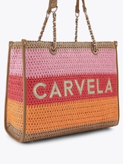 Carvela Pink Sorrento Raffia Tote Bag - Image 2 of 4