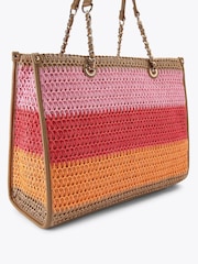 Carvela Pink Sorrento Raffia Tote Bag - Image 3 of 4