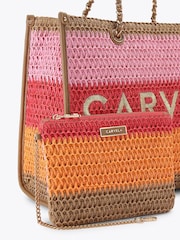 Carvela Pink Sorrento Raffia Tote Bag - Image 4 of 4