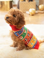 JoJo Maman Bébé Multi Christmas Fair Isle Pets Jumper - Image 1 of 4