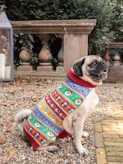 JoJo Maman Bébé Multi Christmas Fair Isle Pets Jumper - Image 4 of 4